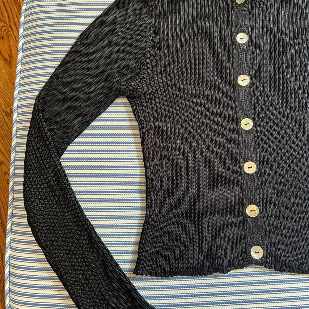 Calle Del Mar long sleeve cardigan black medium - Picture 4 of 9